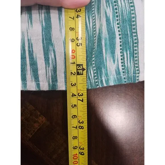 J.Jill Dress Women's Small Sleeveless Woven Embroidered Green Stripe 100% Cotton - Picture 8 of 8